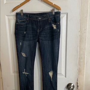 Genetic Denim Dark Blue Distressed Skinny Jeans